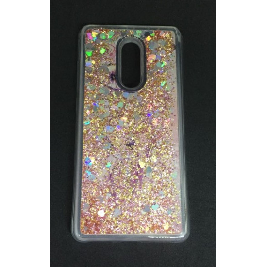 Capa Silicone Gel Liquido Glitter Xiaomi Redmi Note 4 Dourado